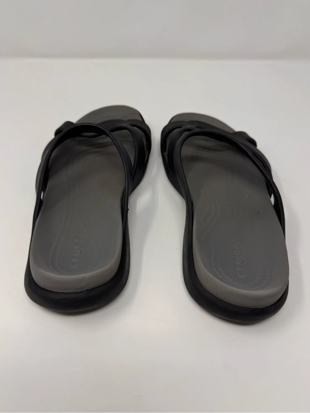 Crocs Women's Meleen Twist Sandals Gray Black Size 7, strap shoe comfort outdoor